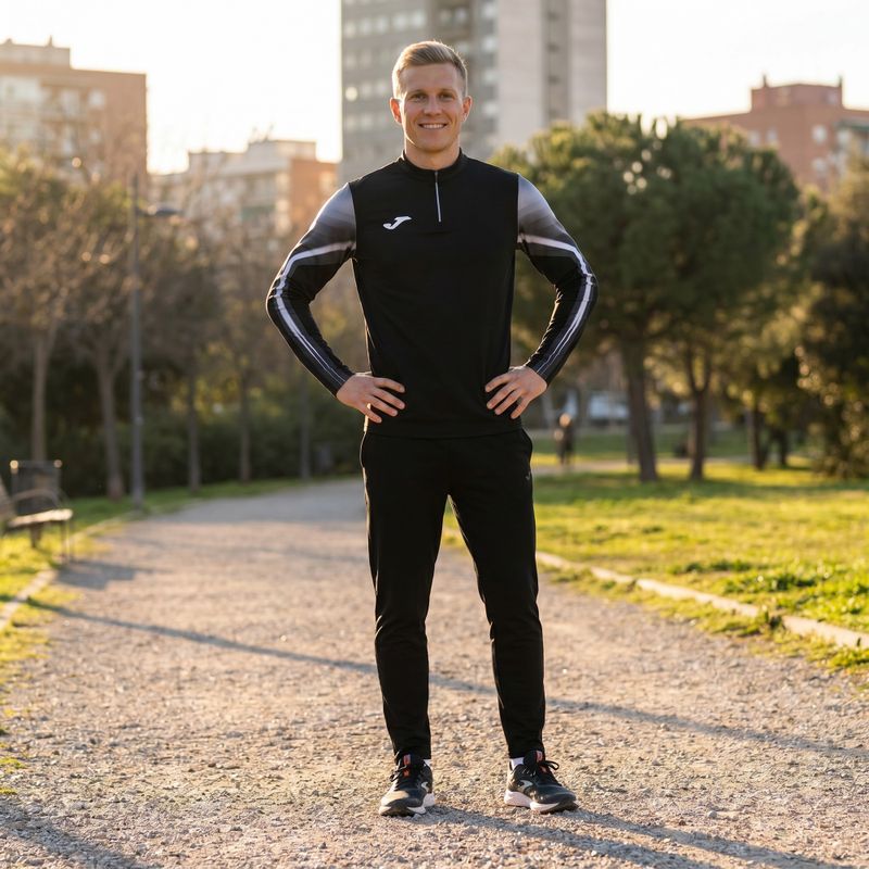 Felpa da corsa uomo Joma Elite XI nero/antracite 8