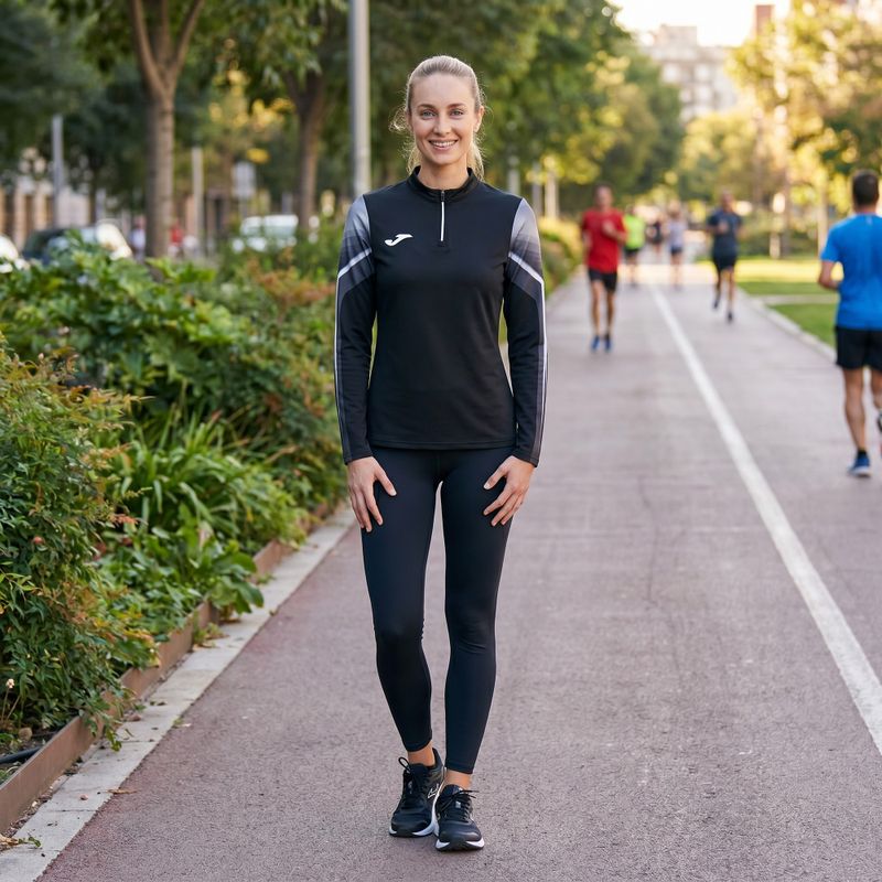 Felpa da corsa Joma Elite XI da donna, nero/antracite 9