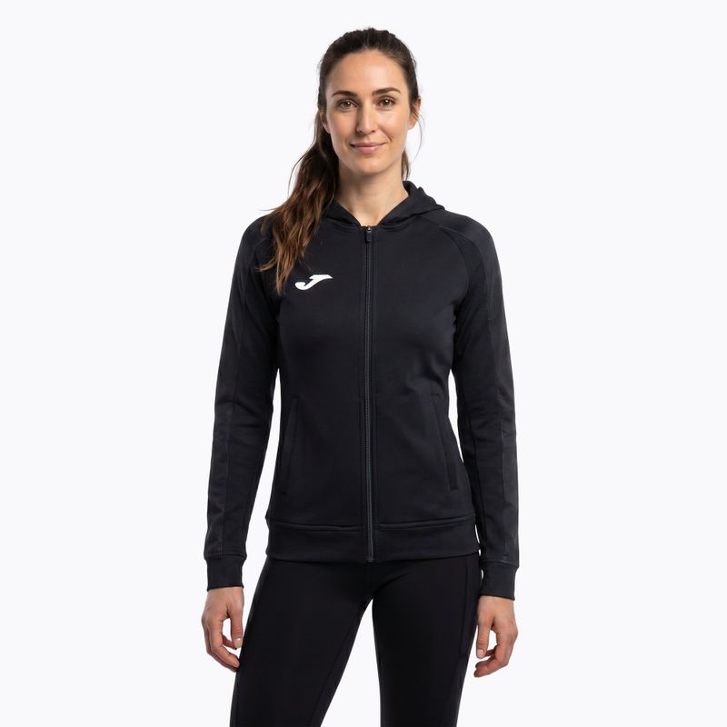 Felpa da corsa Joma Elite XI donna con cappuccio nero/antracite