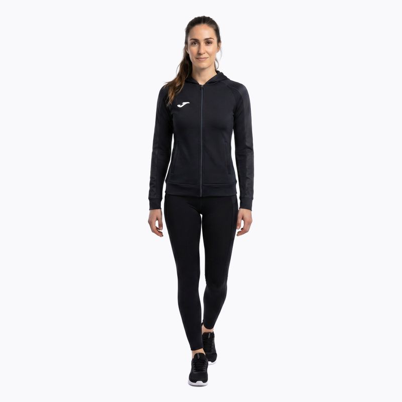 Felpa da corsa Joma Elite XI donna con cappuccio nero/antracite 2