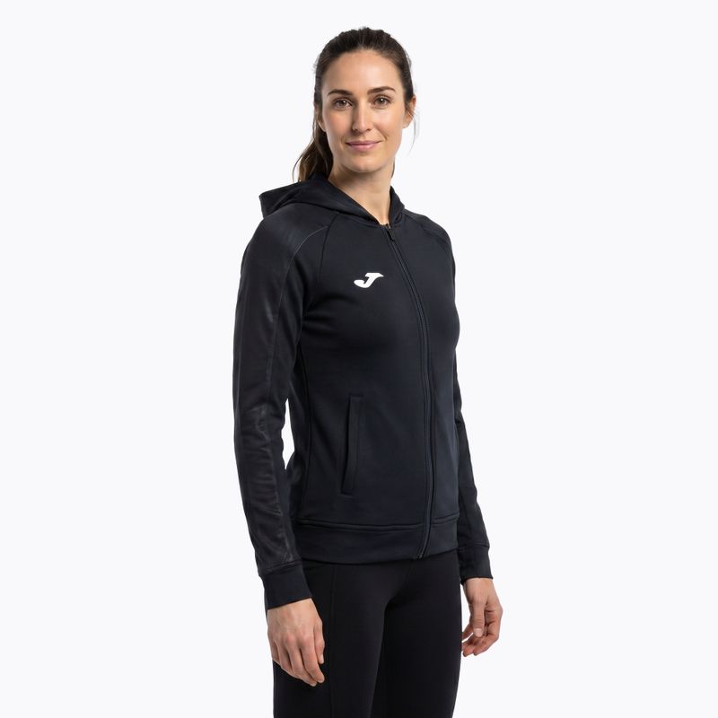 Felpa da corsa Joma Elite XI donna con cappuccio nero/antracite 4