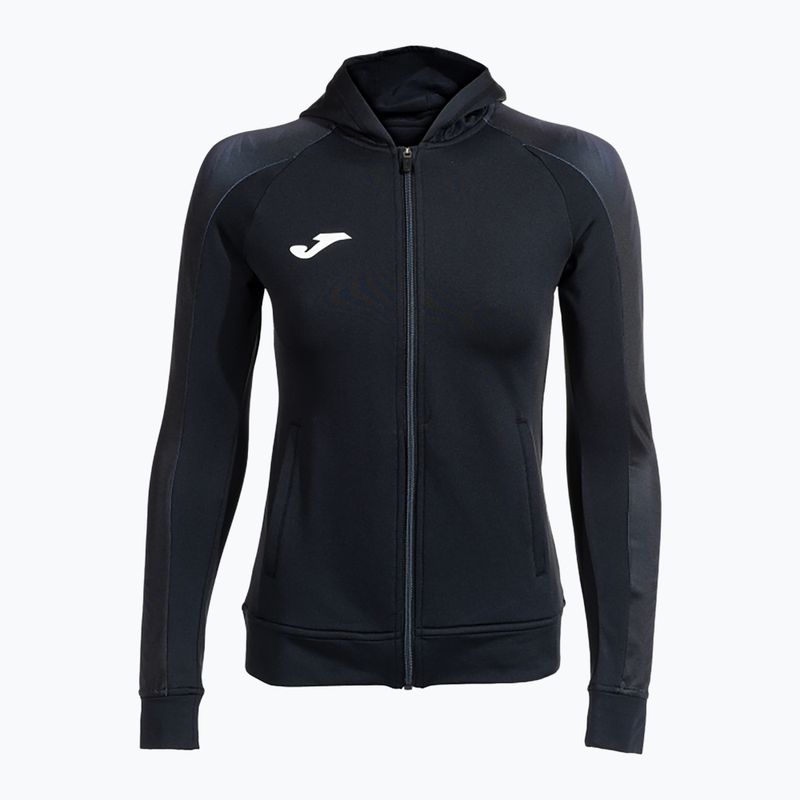 Felpa da corsa Joma Elite XI donna con cappuccio nero/antracite
