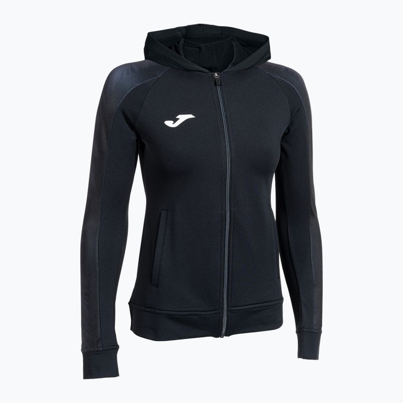 Felpa da corsa Joma Elite XI donna con cappuccio nero/antracite 3