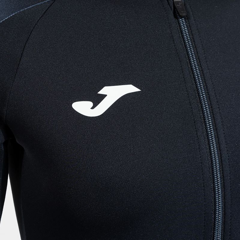 Felpa da corsa Joma Elite XI donna con cappuccio nero/antracite 4