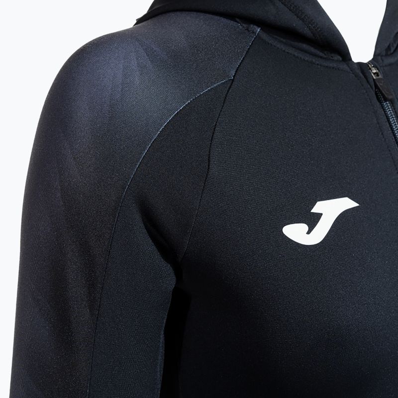 Felpa da corsa Joma Elite XI donna con cappuccio nero/antracite 5