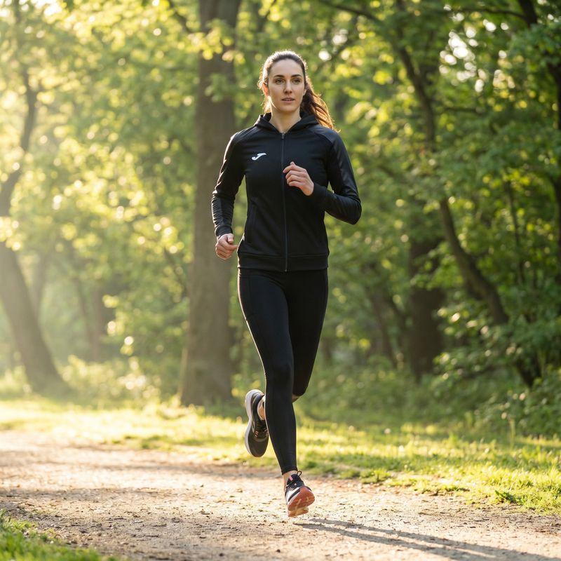 Felpa da corsa Joma Elite XI donna con cappuccio nero/antracite 12