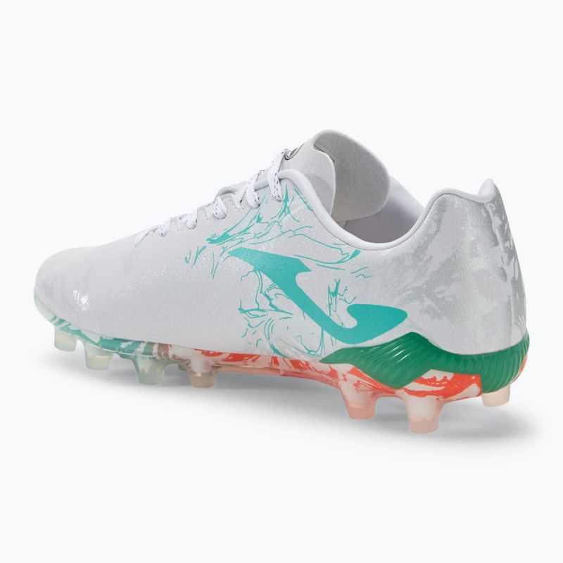 Scarpe da calcio Joma Supercopa FG da uomo bianco/turchese 3