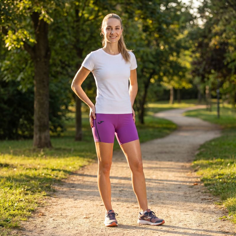 Pantaloncini da corsa da donna Joma R-City Iconic viola 10