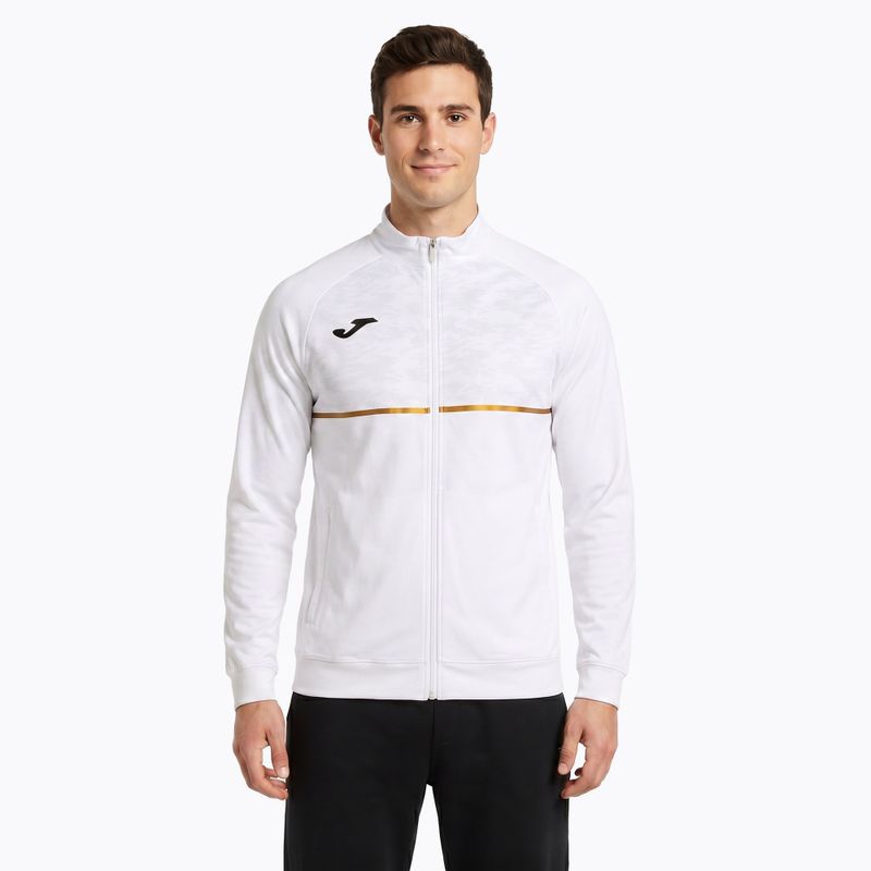 Felpa da running Joma Record III Full Zip da uomo, bianco