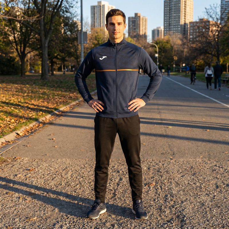 Felpa da running Joma Record III Full Zip da uomo, navy 6