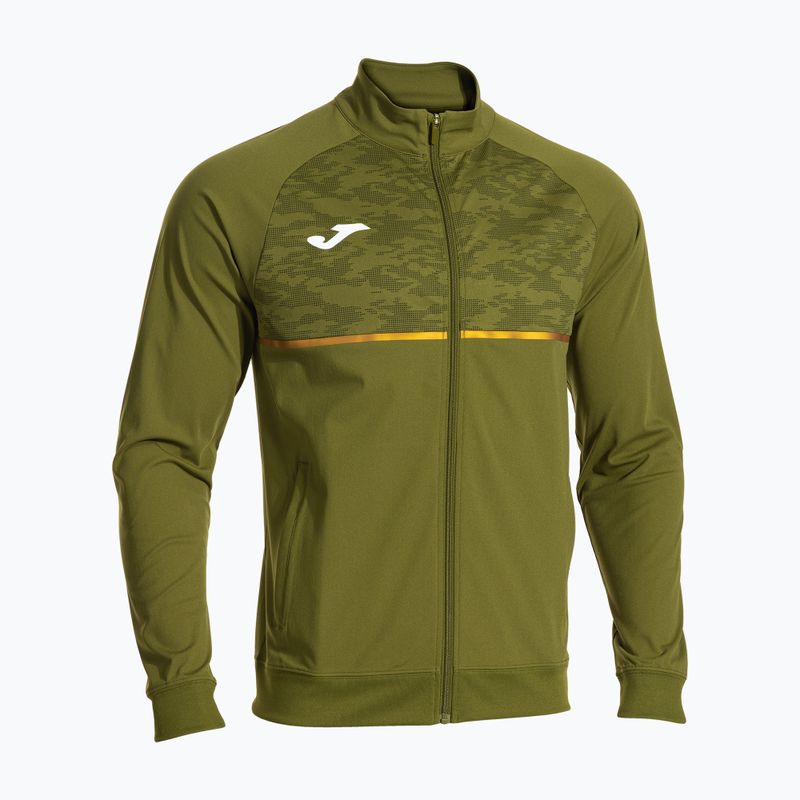 Felpa da corsa Joma Record III Full Zip kaki da uomo