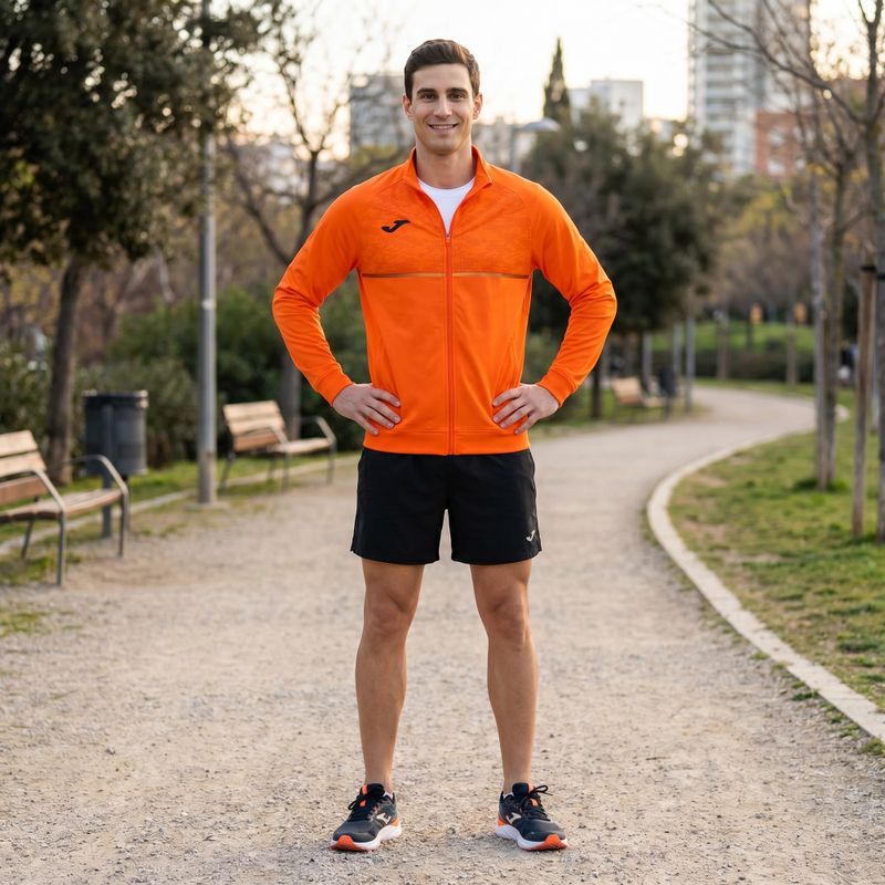 Felpa da running Joma Record III Full Zip da uomo, arancione 6