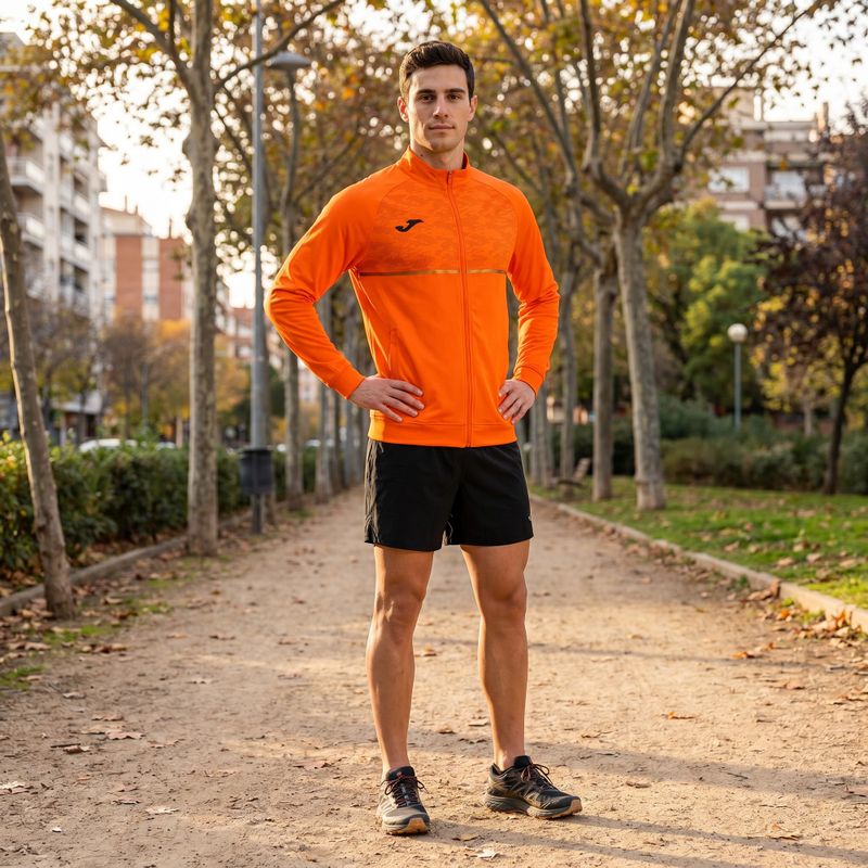 Felpa da running Joma Record III Full Zip da uomo, arancione 7