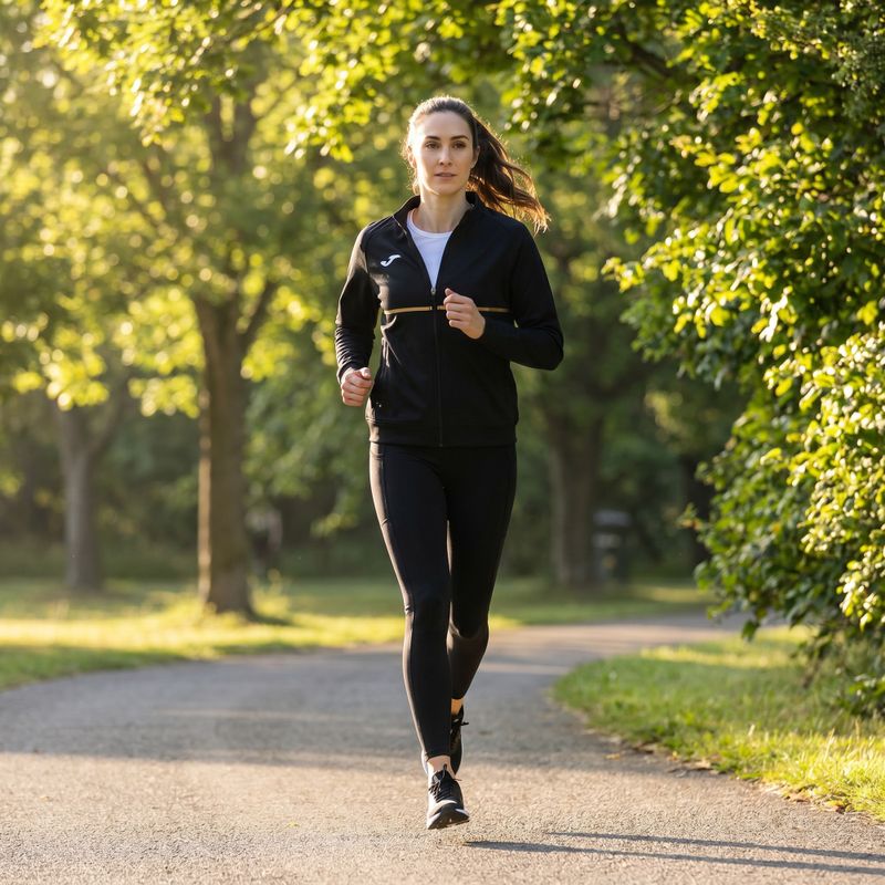 Felpa da running Joma Record III Full Zip da donna, nero 6