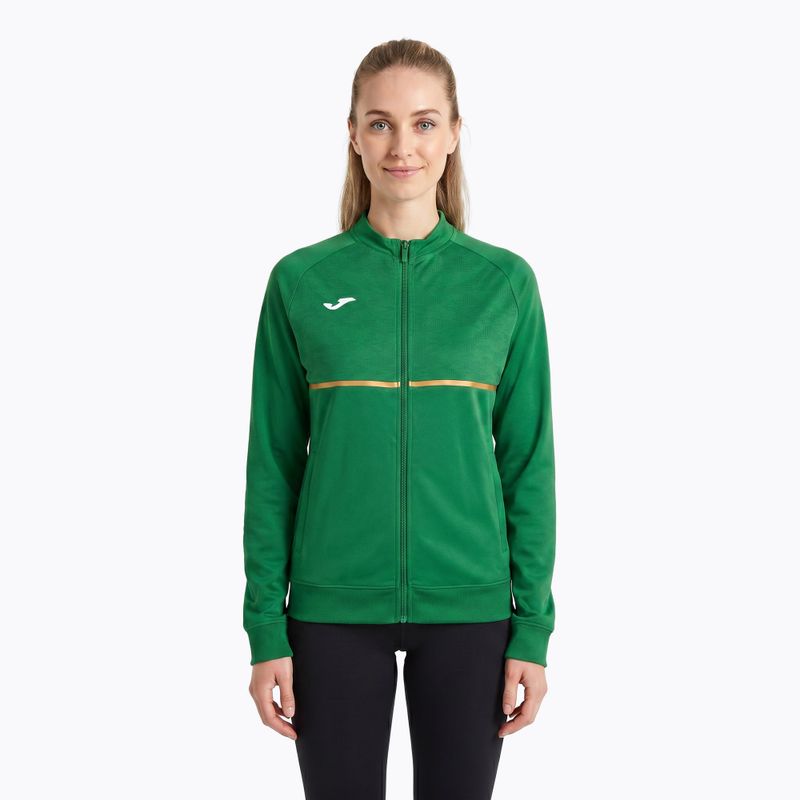 Felpa da corsa Joma Record III Full Zip verde da donna