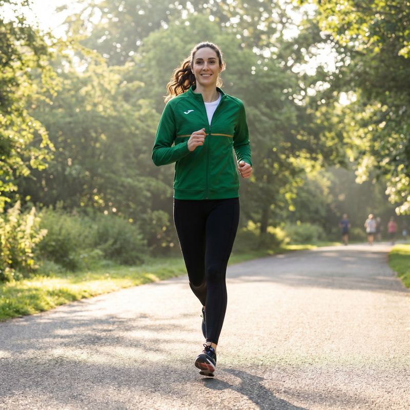 Felpa da corsa Joma Record III Full Zip verde da donna 10