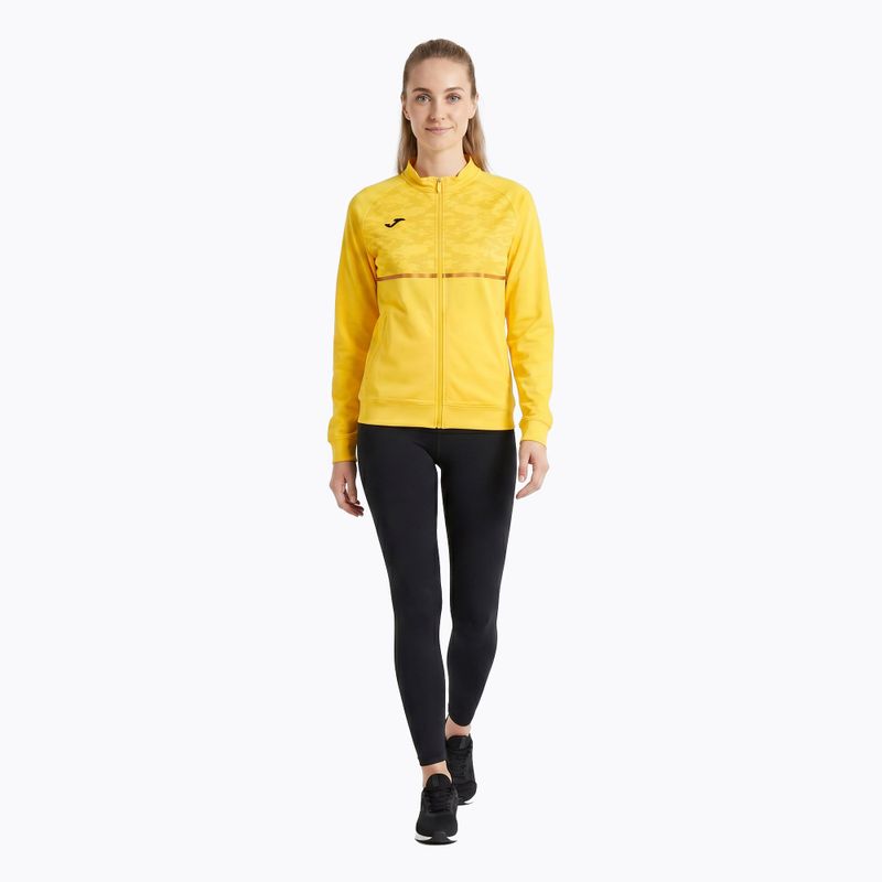 Felpa da running Joma Record III Full Zip da donna, giallo 2