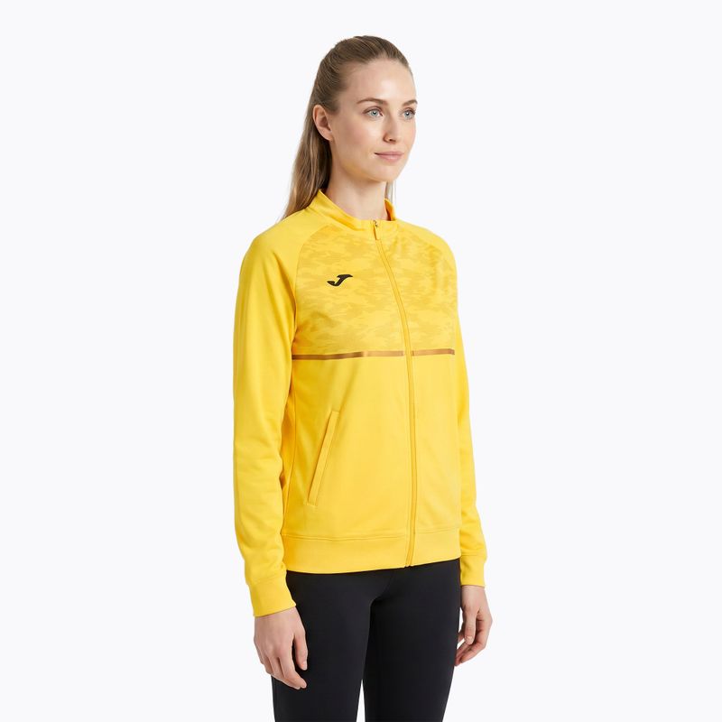 Felpa da running Joma Record III Full Zip da donna, giallo 4