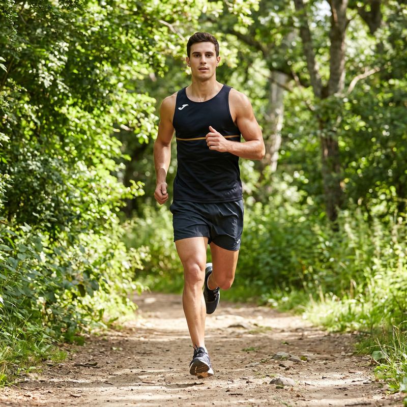 Maglia da corsa Joma Record III da uomo, nero 7