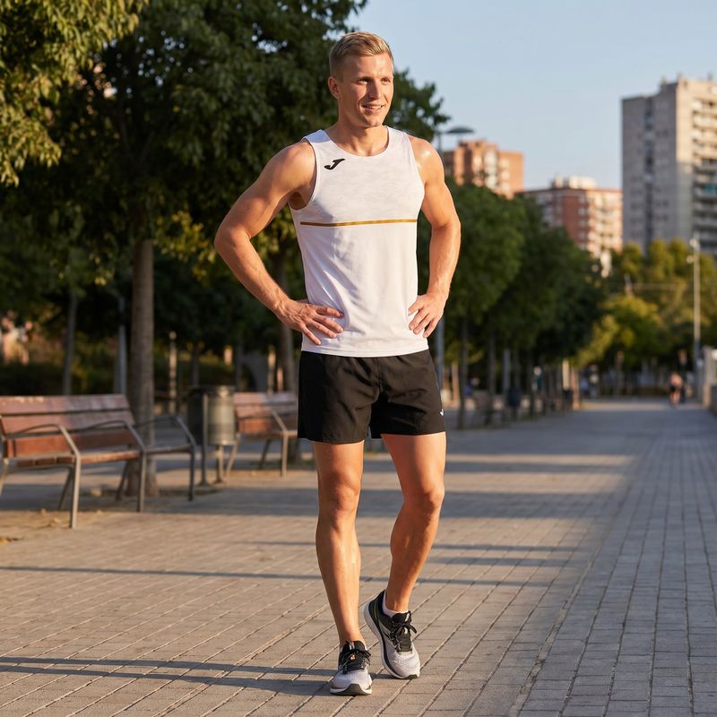 Maglietta da corsa Joma Record III da uomo, bianco 2