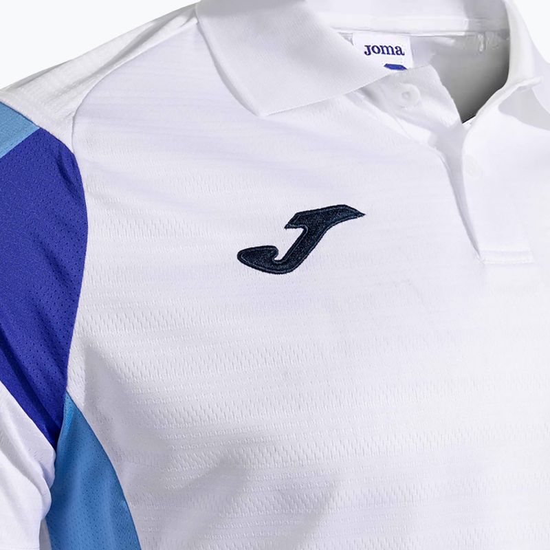 Camicia da tennis da uomo Joma Montreal bianco/azzurro 4