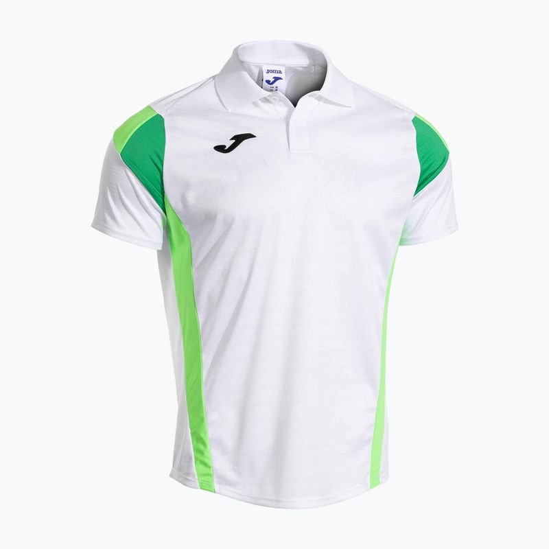 Camicia da tennis da uomo Joma Montreal bianco/verde fluoro 2