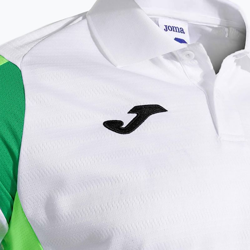 Camicia da tennis da uomo Joma Montreal bianco/verde fluoro 4