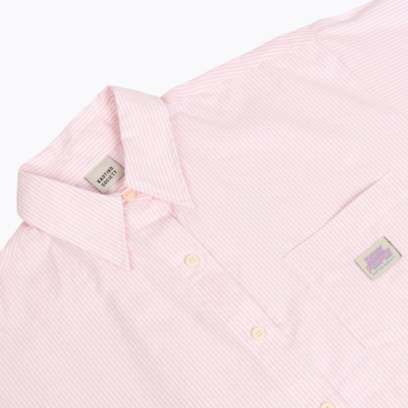 Camicia donna Kaotiko Stripes Dark People rosa/bianco 3