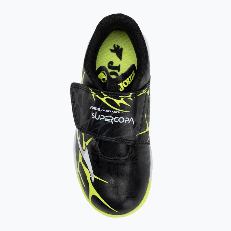 Scarpe da calcio per bambini Joma Super Copa Jr IN nero/giallo focato 5