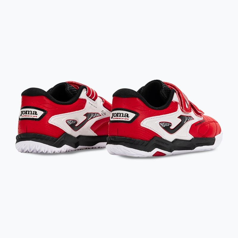 Scarpe da calcio per bambini Joma Cancha Jr IN rosso/bianco 10