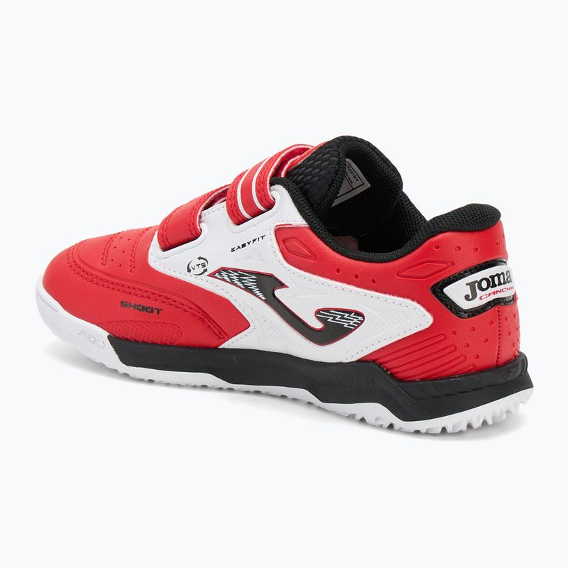 Scarpe da calcio per bambini Joma Cancha Jr IN rosso/bianco 3