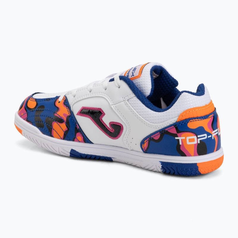 Scarpe da calcio per bambini Joma Top Flex Jr IN white-orange 3