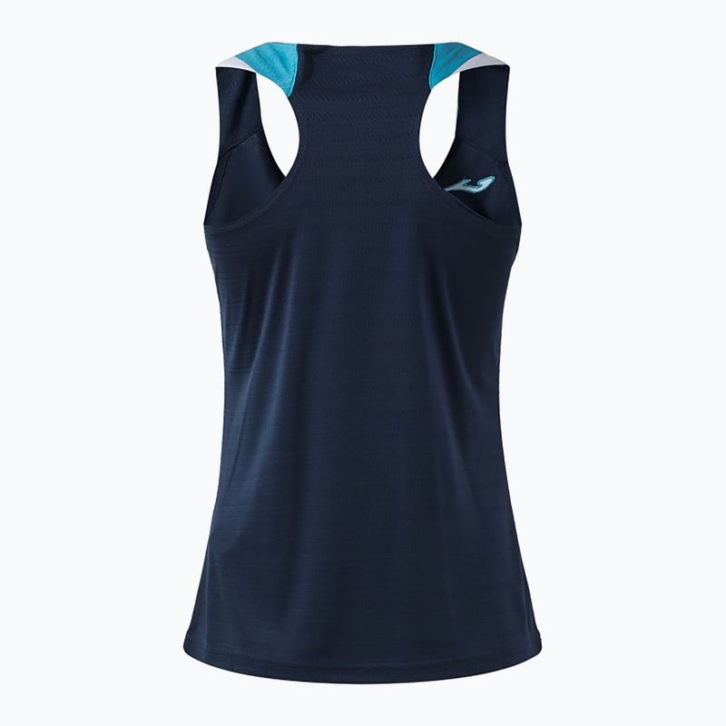 Maglietta da tennis da donna Joma Terra Tank Top dark navy/turquoise fluor 2