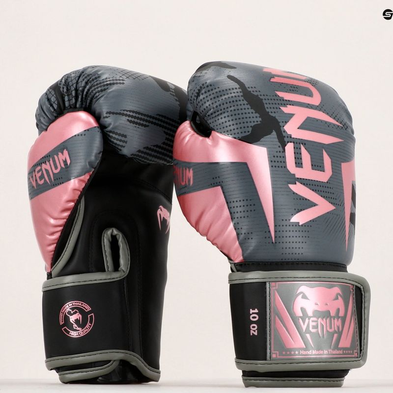Guantoni da boxe Venum Elite nero/rosa oro 7