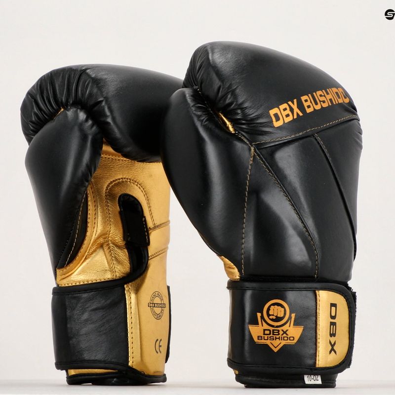 DBX BUSHIDO guantoni da boxe in pelle naturale neri B-2v14 16
