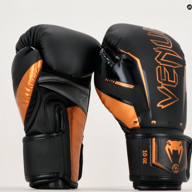 Guantoni da boxe Venum Elite Evo nero/bronzo 7