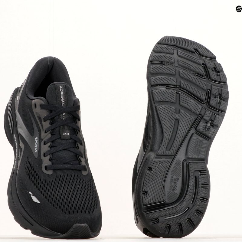 Scarpe da corsa da uomo Brooks Adrenaline GTS 23 nero/nero/ebano 22
