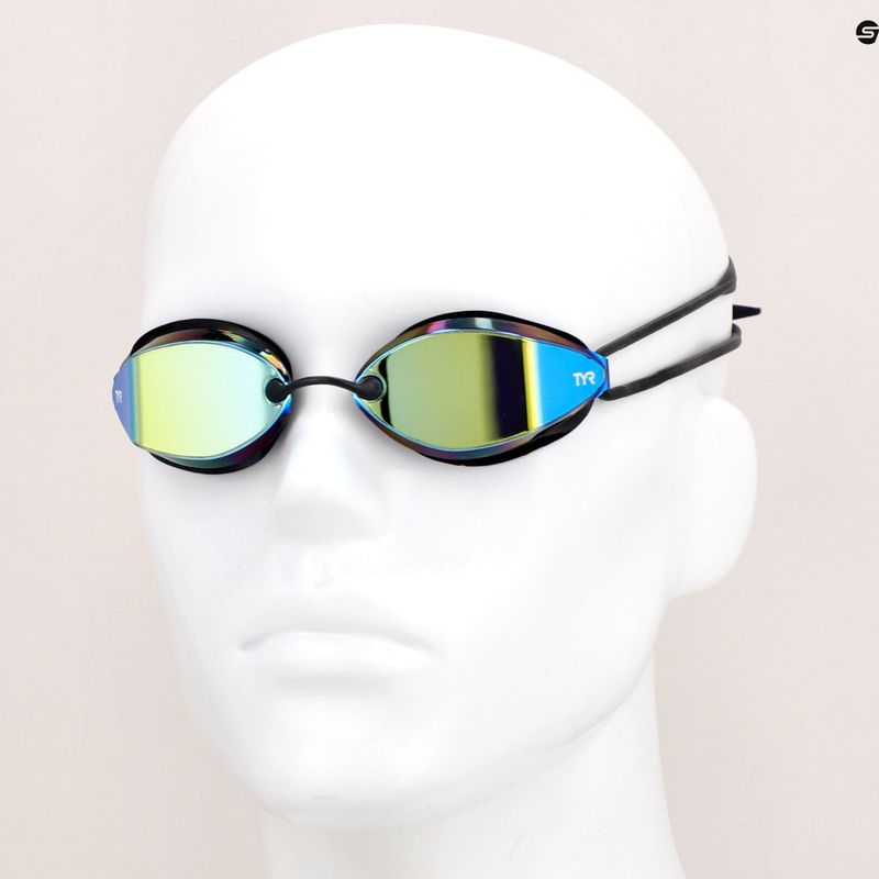 Occhiali da nuoto TYR Tracer-X Racing Mirrored oro/nero 9