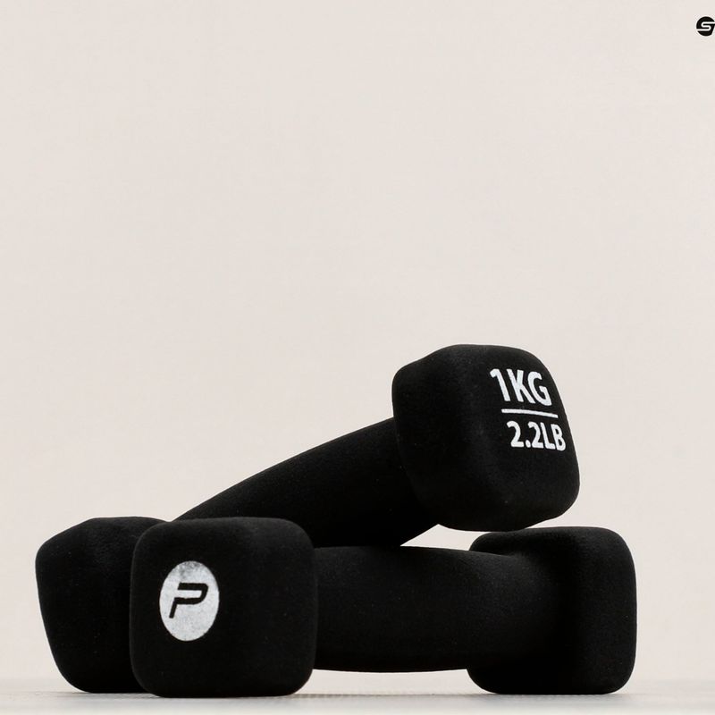 Manubri in neoprene da 1 kg Pure2Improve nero P2I201390 6