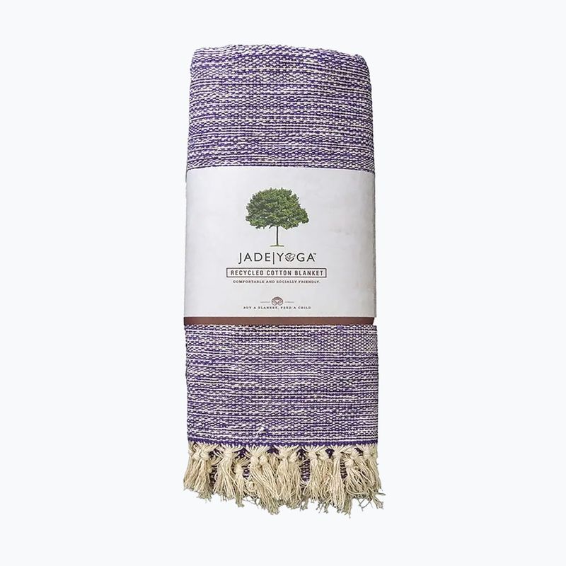 Coperta da yoga JadeYoga Recycled Cotton Hand Loomed Yoga purple