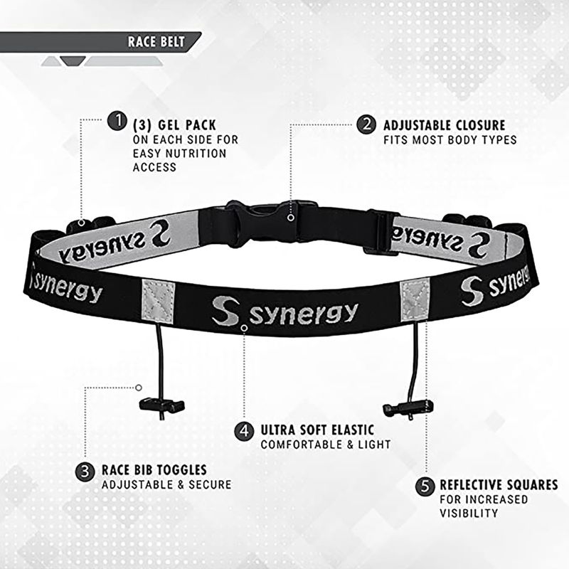 Fascia porta pettorale per numero di gara Synergy Race Belt black 2