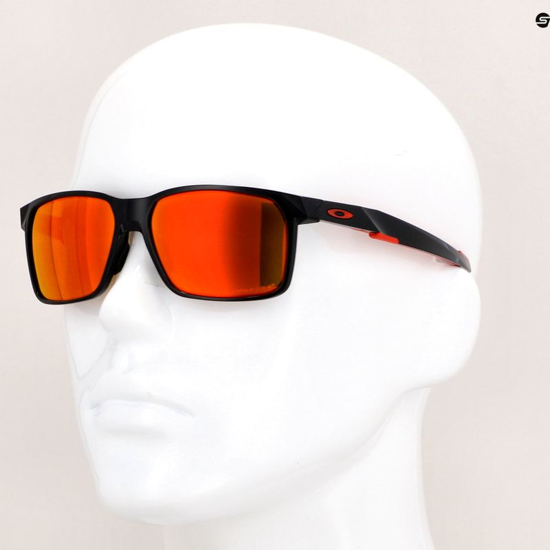 Occhiali da sole polarizzati Oakley Portal X nero lucido/prizm rubino 14