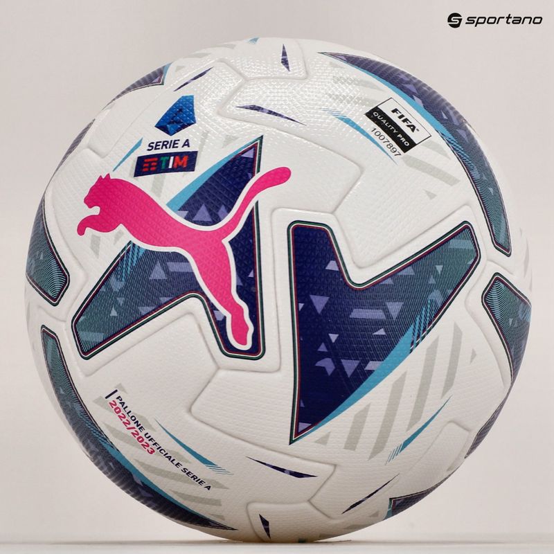 PUMA Orbit Serie A FIFA Qualità Pro calcio bianco / blu glimmer / sunset glow dimensioni 5 7