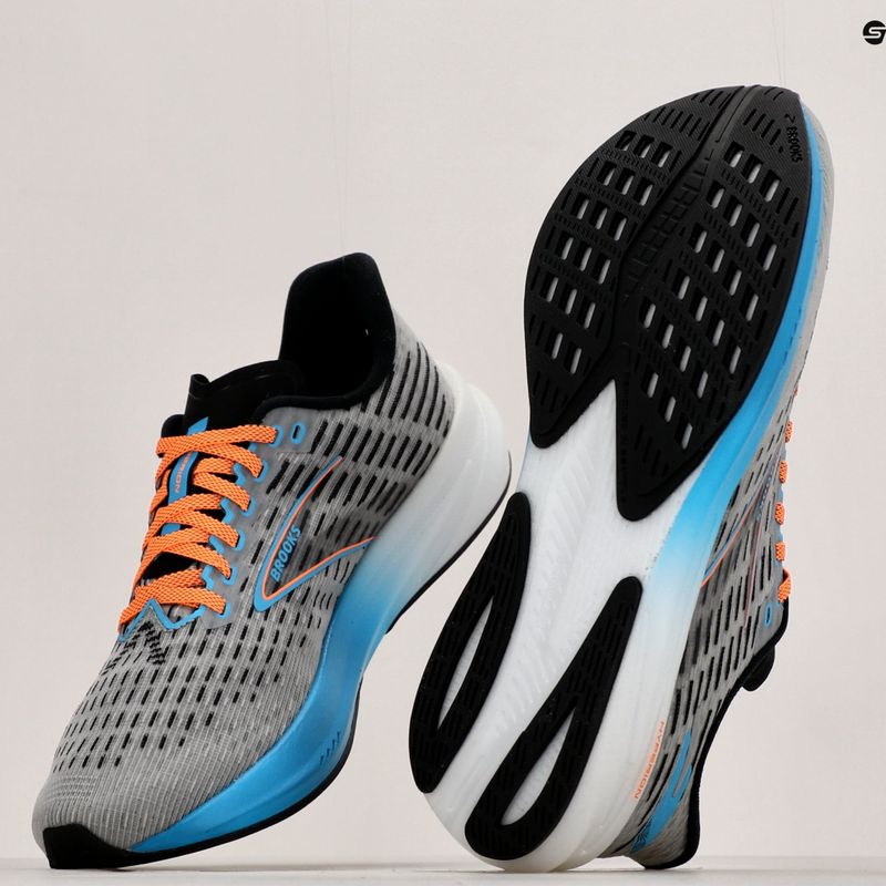 Brooks Hyperion scarpe da corsa uomo grigio/blu atomico/scarlatto 19