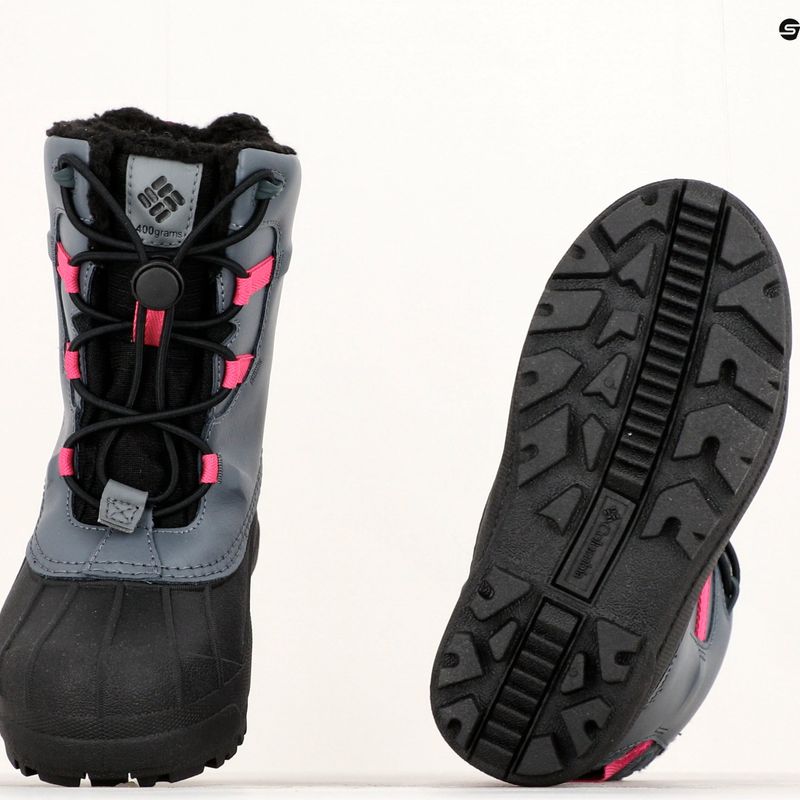 Columbia Bugaboot Celsius Stivali da neve per bambini grafite/fucsia selvatico 21