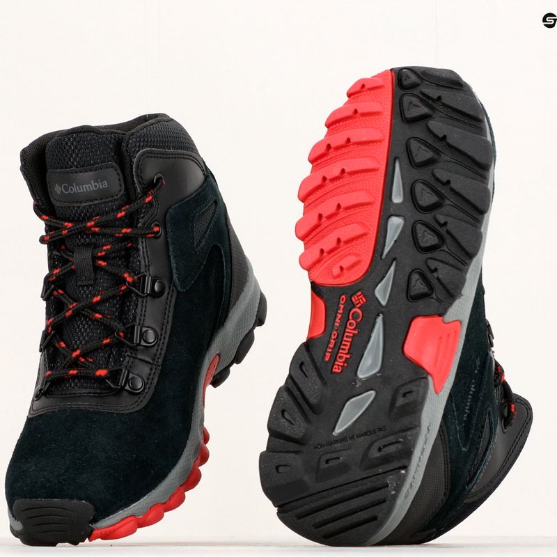 Columbia Newton Ridge Amped nero/rosso montagna, scarponcini da trekking per bambini 21