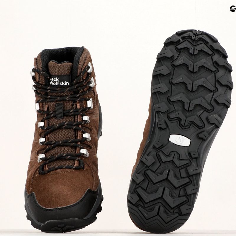 Jack Wolfskin Refugio Texapore Mid marrone/phantom stivali da trekking da uomo 12