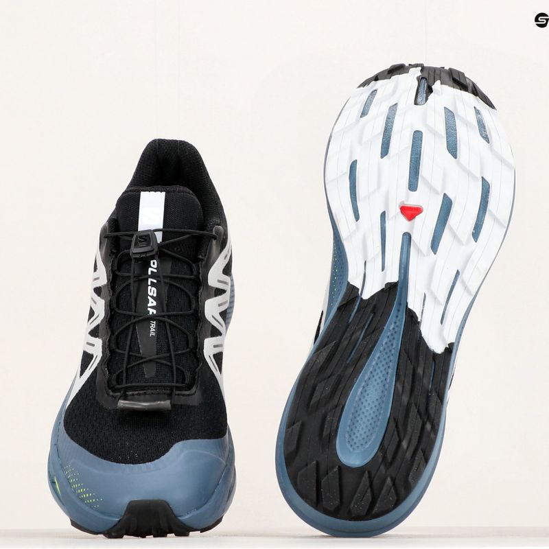 Scarpe da corsa Salomon Pulsar Trail da uomo, nero/blu Cina/ghiaccio artico 17