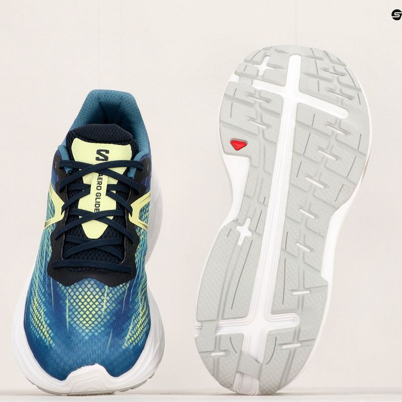 Scarpe da corsa da uomo Salomon Aero Glide blue ashes/dark sapphire/sunny lime 22