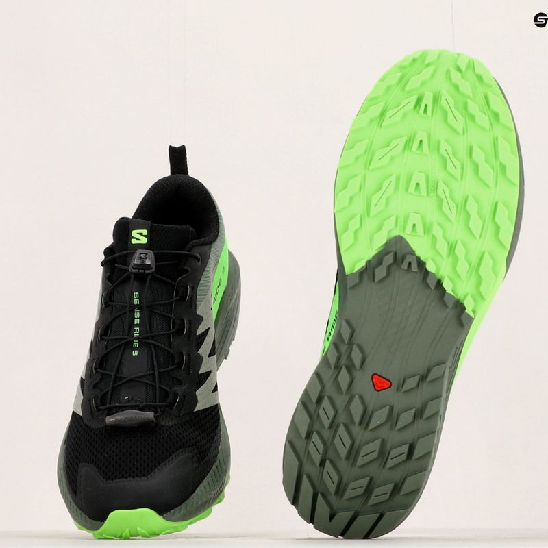 Scarpe da corsa da uomo Salomon Sense Ride 5 nero/laurel wreath/gecko verde 16